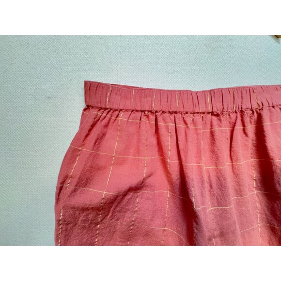 Liz Claiborne Womens Linen Blend Shorts Size 10 Pink Windowpane Casual Summer - Picture 11 of 11